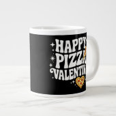 Happy Pizza Valentine Funny Pizza Love Design Jumbo-Tasse (Vorderseite Rechts)
