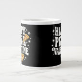 Happy Pizza Valentine Funny Pizza Love Design Jumbo-Tasse (Vorderseite)