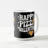 Happy Pizza Valentine Funny Pizza Love Design Kaffeetasse (VorderseiteRechts)