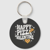 Happy Pizza Valentine Funny Pizza Love Design Schlüsselanhänger (Vorderseite)