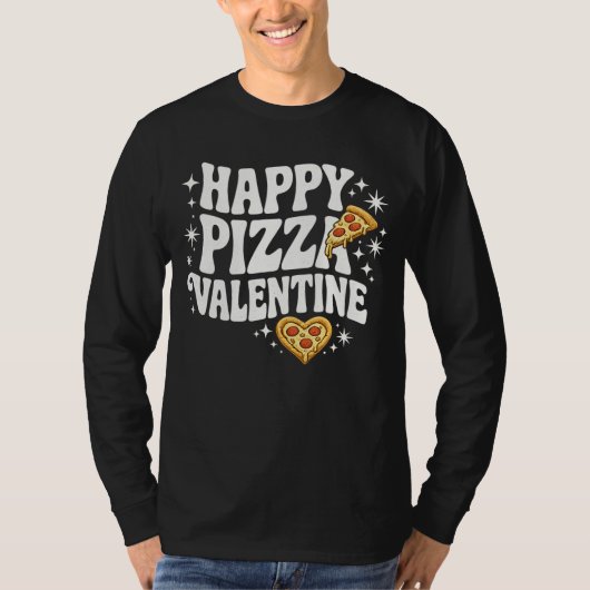 Happy Pizza Valentine Funny Pizza Love Design T-Shirt (Vorderseite)