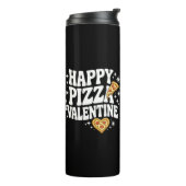 Happy Pizza Valentine Funny Pizza Love Design Thermosbecher (Nach links gedreht)