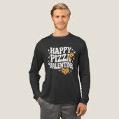 Happy Pizza Valentine Funny Pizza Love Design Tri-Blend Shirt (Volle Vorderseite)