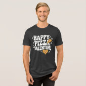 Happy Pizza Valentine Funny Pizza Love Design Tri-Blend Shirt (Vorderseite voll)
