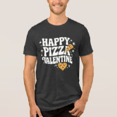 Happy Pizza Valentine Funny Pizza Love Design Tri-Blend Shirt (Vorderseite)