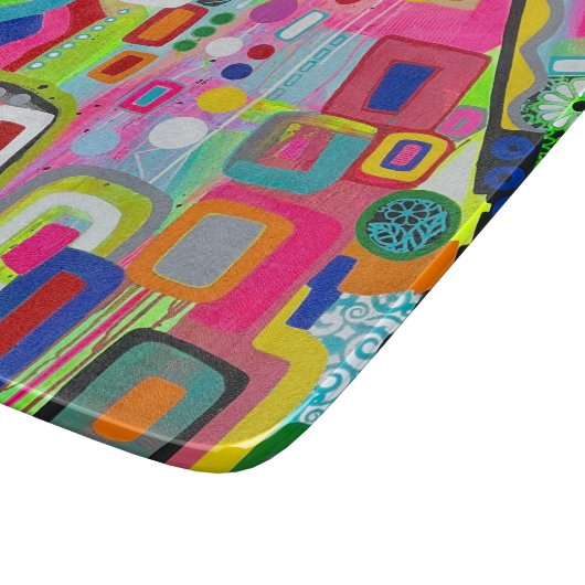 Happy Place 6 x 7 Deko Glasschneidebrett Schneidebrett (Ecke)