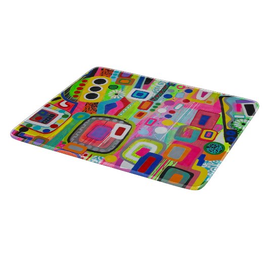 Happy Place 6 x 7 Deko Glasschneidebrett Schneidebrett (Ecke)