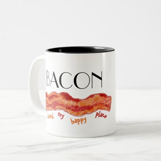 Happy Place Bacon Zweifarbige Tasse (Vorderseite Links)