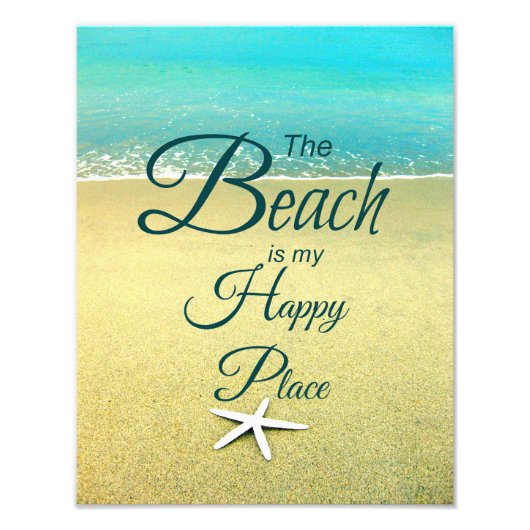 Happy Place Beach Quote Foto (Vorne)