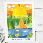 Happy Place in Maine Postkarte<br><div class="desc">Originelle Kunstwerke eines Kajakers in ihrem glücklichen Ort, ein ruhiger Fluss bei Sonnenaufgang mit einigen seltsamen Siegeln. Dies ist Teil einer Reihe von Glücklichen Orten, die ich während der Schließung 2020/21 erstellt habe. Durch Kunstwerke zu reisen ist fast so gut wie das Richtige. Karo mehr unter tiffanyduffy.com oder auf Instagram...</div>