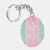 Happy Place Mint rosa Bratmädchen Volleyball Schlüsselanhänger (Vorderseite links)