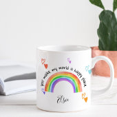 Happy Place Rainbow und farbenfrohe Herzen Kaffeetasse