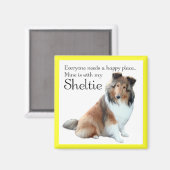 Happy Place Sheltie Magnet (Vorderseite/Rückseite)