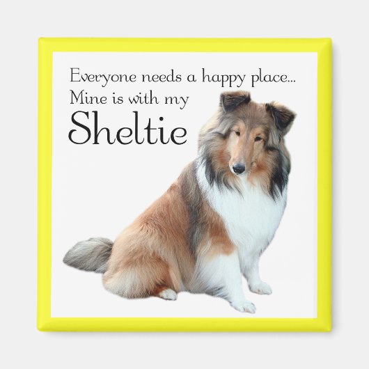 Happy Place Sheltie Magnet (Vorne)