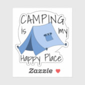 Happy Place Zent Camping Vinyl Sticker (Blatt)