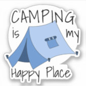 Happy Place Zent Camping Vinyl Sticker (Vorderseite)
