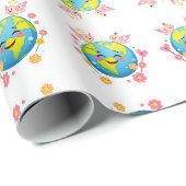 Happy Planet 2 Wrapping Paper Geschenkpapier (Rolleneckpunkt)