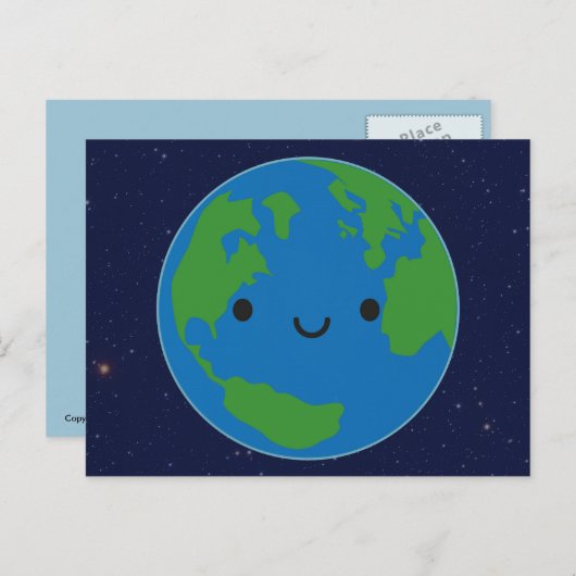 Happy Planet Earth Postkarte (Vorne/Hinten)