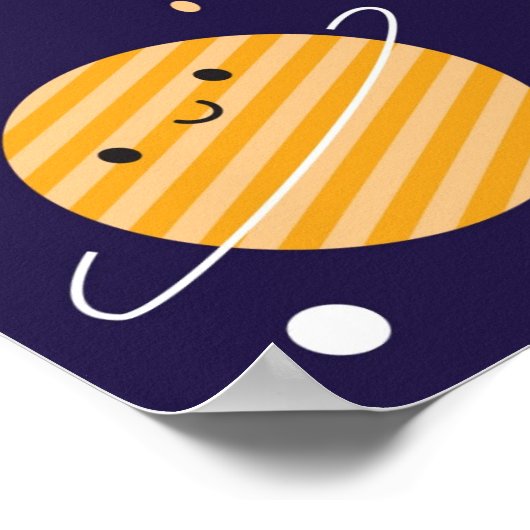 Happy Planet im Weltraum Poster (Ecke)