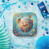 Happy Planet Rechteckpapierplatte Pappteller (Party)