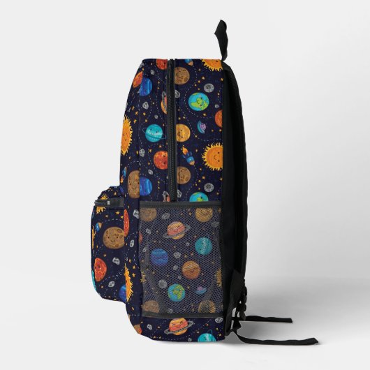 Happy Planets Backpack #3 Bedruckter Rucksack (Rechts)