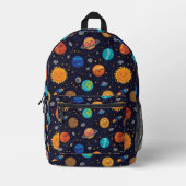 Happy Planets Backpack #3 Bedruckter Rucksack (Vorderseite)