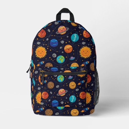 Happy Planets Backpack #3 Bedruckter Rucksack (Vorderseite)