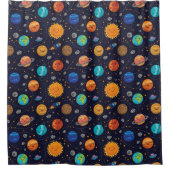 Happy Planets Duschvorhang (Vorderseite)