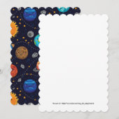 Happy Planets Flat Greeting Card Einladung (Vorne/Hinten)