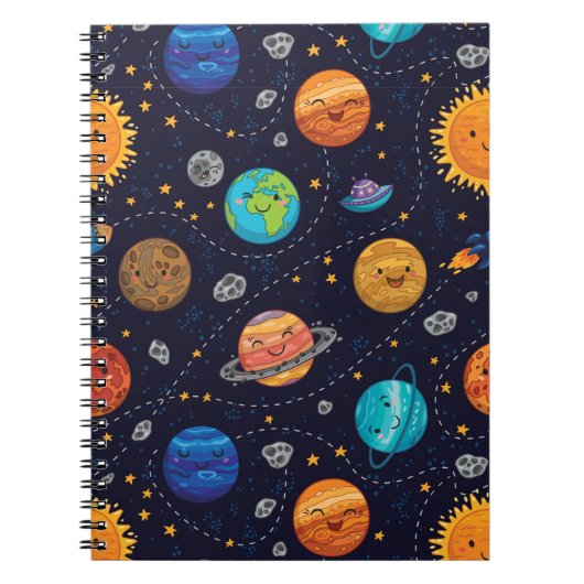 Happy Planets Foto Notebook Notizblock (Vorderseite)
