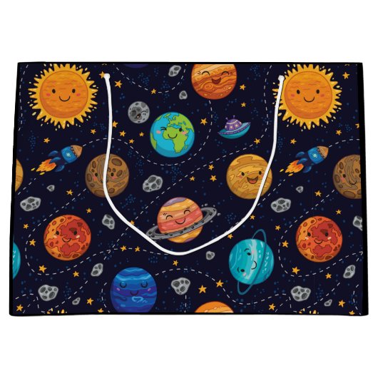 Happy Planets Geschenktasche Große Geschenktüte (Vorderseite)