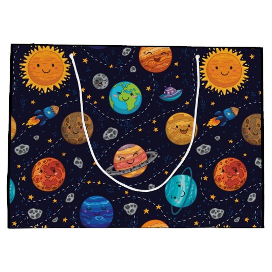 Happy Planets Geschenktasche Große Geschenktüte (Rückseite)