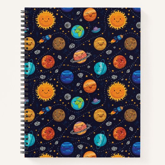 Happy Planets Notebook Notizblock (Vorderseite)