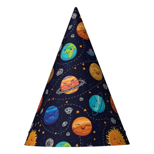 Happy Planets Paper Hat Partyhütchen (Vorderseite)