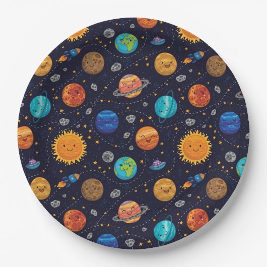 Happy Planets Pappteller (Vorderseite)