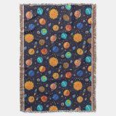 Happy Planets Throw Decke (Vorderseite Vertikal)