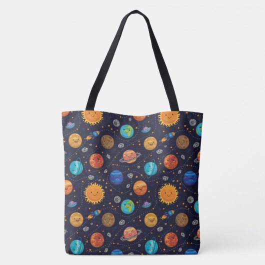 Happy Planets Tote Bag Tasche (Rückseite)