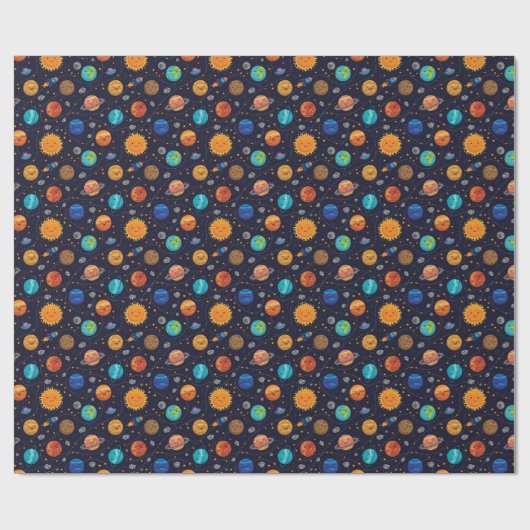 Happy Planets Wrapping Paper Geschenkpapier (Flach)