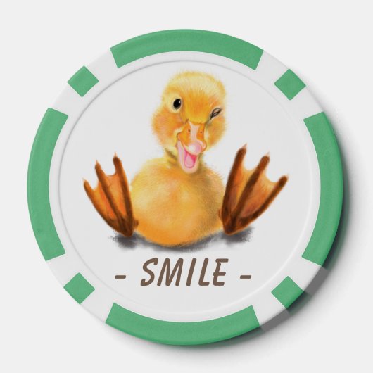 Happy Playful Duck Funny Poker Chips Lächeln (Rückseite)