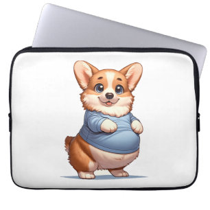 Happy Playful Pup Big Bly Corgi lächelt T-Shirt lu Laptopschutzhülle