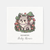 Happy Playful Wolf Baby Shower Serviette (Vorderseite)