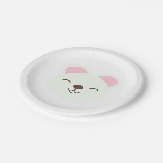 Happy Polar Bear Pappteller (Schrägansicht)