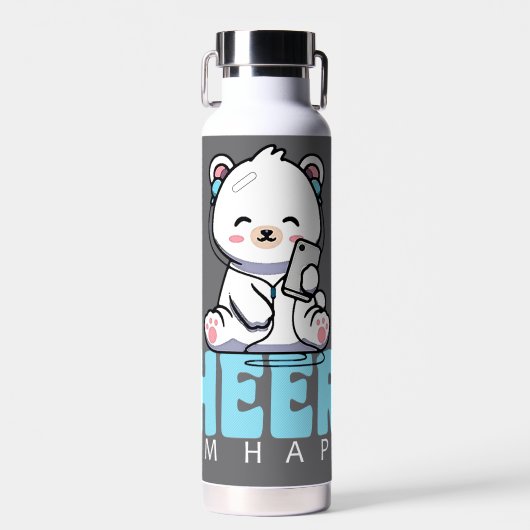 Happy Polar Bear Trinkflasche (Vorne)