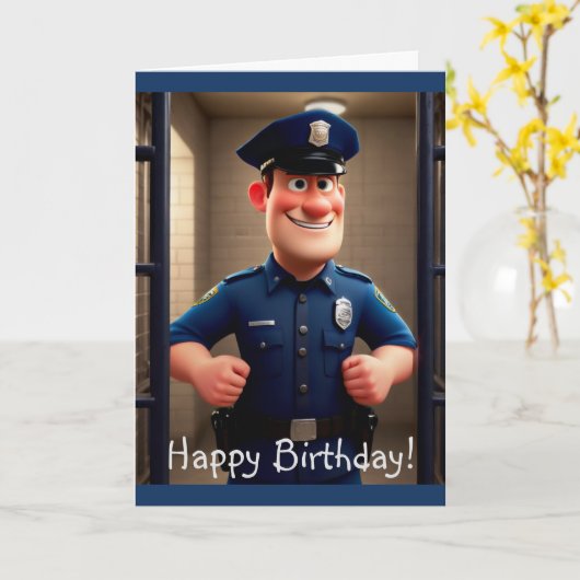 Happy Policeman Birthday Karte (Gelbe Blume)