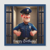 Happy Policeman Birthday Magnetkarte (Vorderseite)