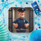 Happy Policeman Birthday Pappteller (Party)