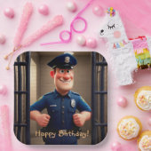 Happy Policeman Birthday Pappteller (Party)