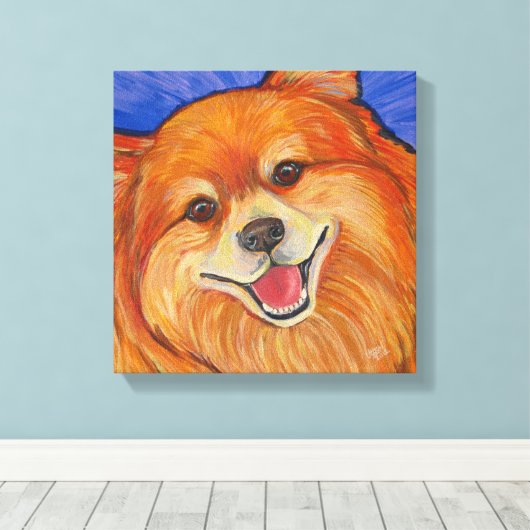 Happy Pom Leinwanddruck (Insitu (Holzboden))