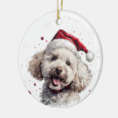 Happy Poodle Dog Christmas Personalized Keramik Ornament (Links)