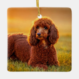 Happy Poodle Keramikornament